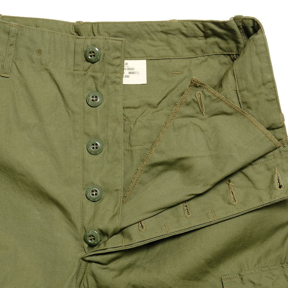BUZZ RICKSON'S - TROUSERS,MEN'S, COTTON WIND RESISTANT POPLIN, OLIVE GREEN ARMY SHADE 107 - BR40927
