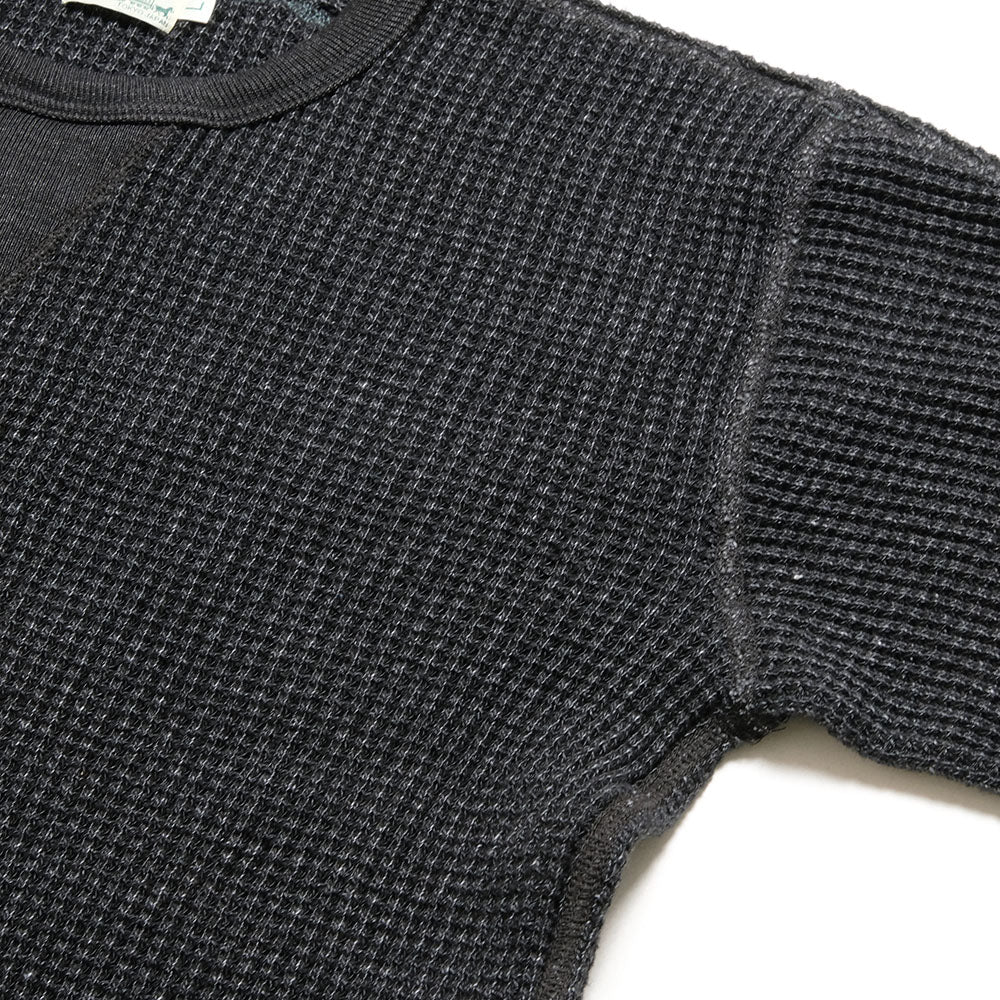 Burgus Plus - L/S Waffle Tee - Black Dye - HBP-015ID-BK