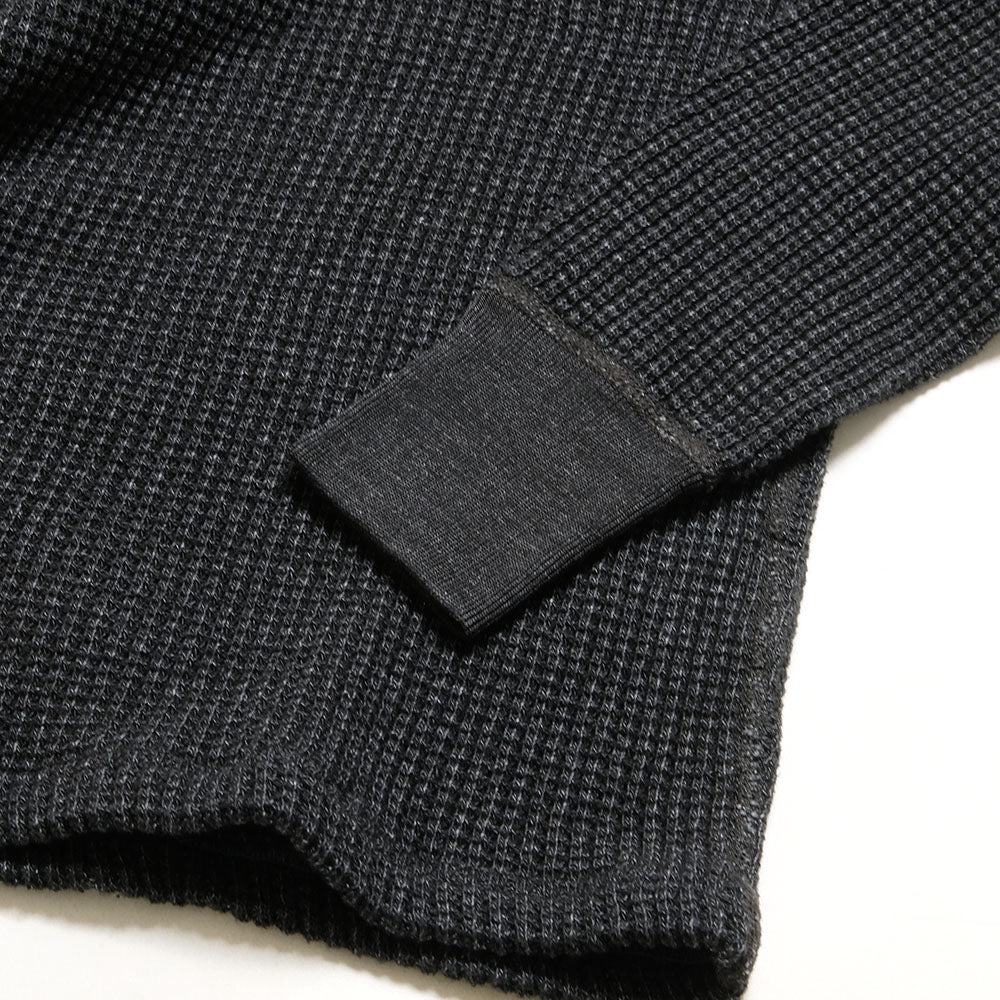 Burgus Plus - L/S Waffle Tee - Black Dye - HBP-015ID-BK