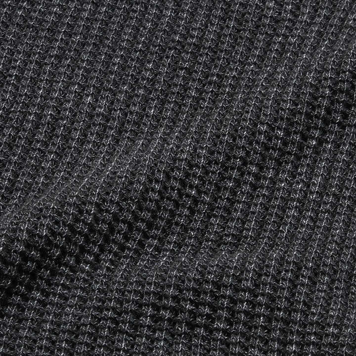BURGUS PLUS - L/S Turtle Neck Waffle Tee - Black Dye - HBP-015TNID-BK