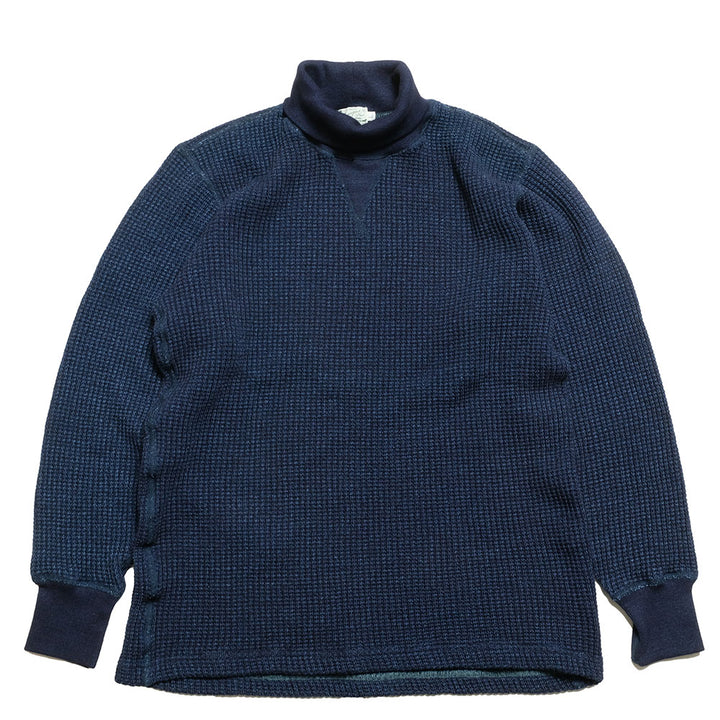 BURGUS PLUS - L/S Turtle Neck Waffle Tee - Indigo Dye - HBP-015TNID-ND