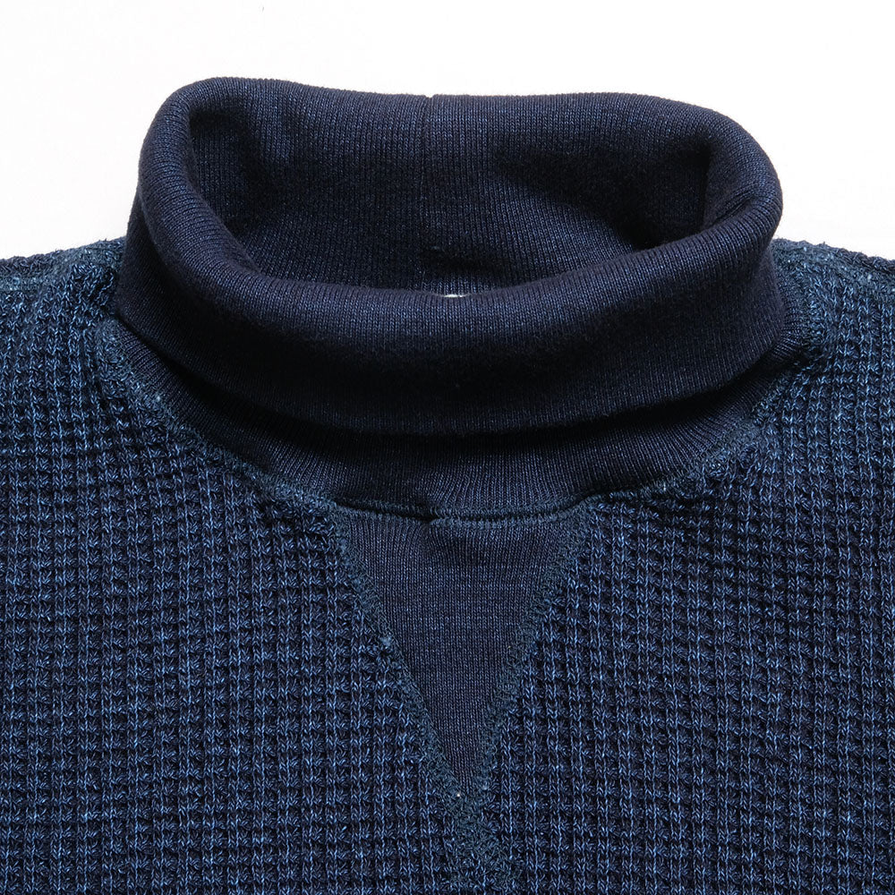 BURGUS PLUS - L/S Turtle Neck Waffle Tee - Indigo Dye - HBP-015TNID-ND