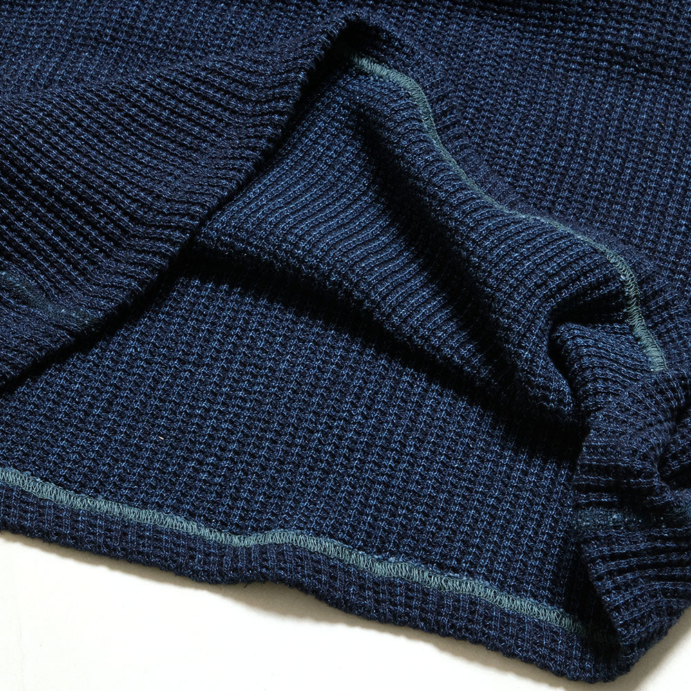 BURGUS PLUS - L/S Turtle Neck Waffle Tee - Indigo Dye - HBP-015TNID-ND