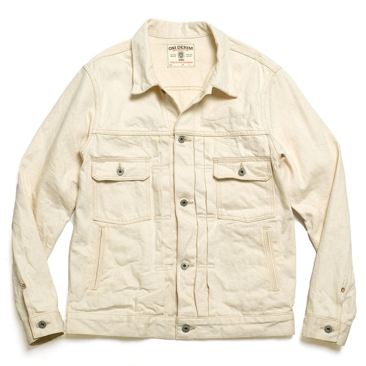 ONI DENIM<br>14oz Organic Cotton White Denim 2nd Type Denim Jacket<br>ONI-02516P