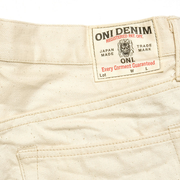 ONI DENIM<br>Semi Tight Straight 14oz Organic Cotton White Denim<br>ONI-546