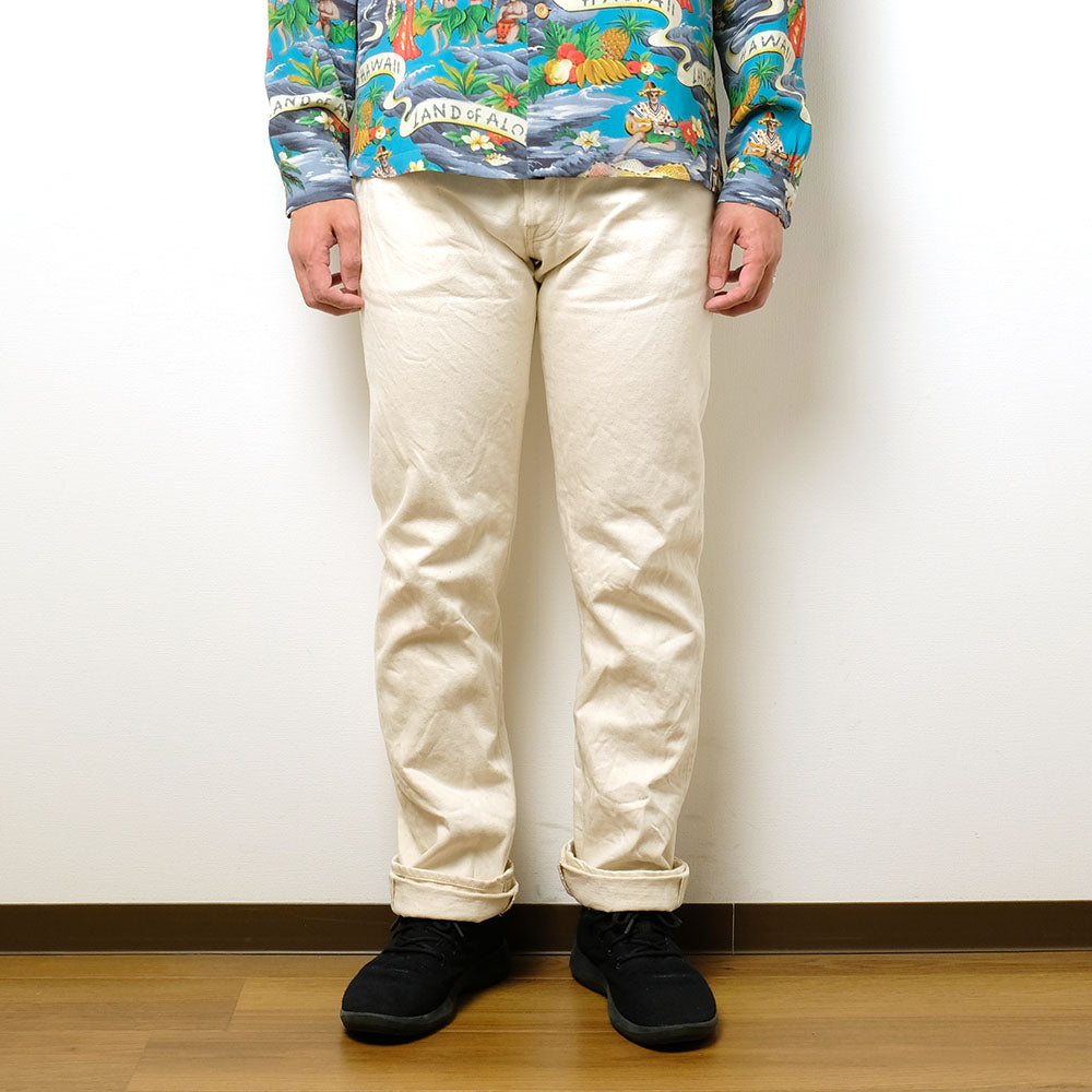 ONI DENIM<br>Semi Tight Straight 14oz Organic Cotton White Denim<br>ONI-546