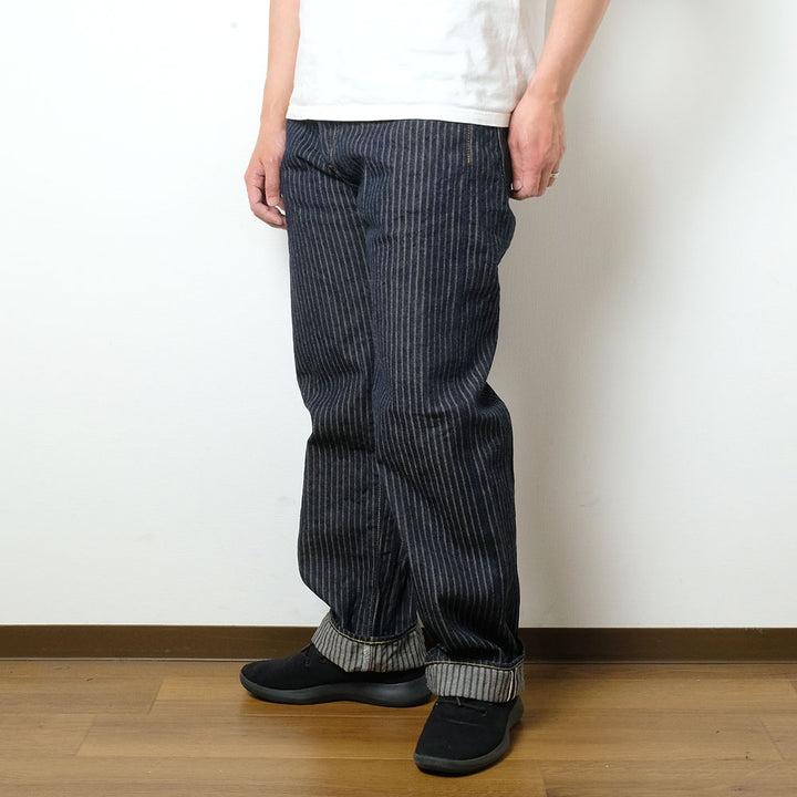 ONI DENIM - Relax Straight - Drop-Needle Stitching Jacquard Striped Denim - ONI022-HJS