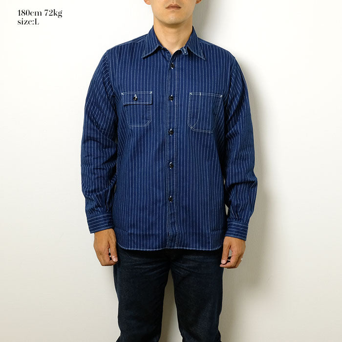 Sugar Cane - FICTION ROMANCE - 8.5oz. Wabash Stripe Work Shirt - SC25551A